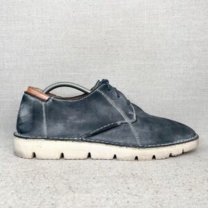 Roan Bed Stu Mens 10.5 Heaton Sneaker Shoe Distressed Navy Leather Casual LaceUp